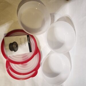 Tupperware Stuffables Bowl Set of 3-8,‎ 6 & 4cups-Red Set-NEW